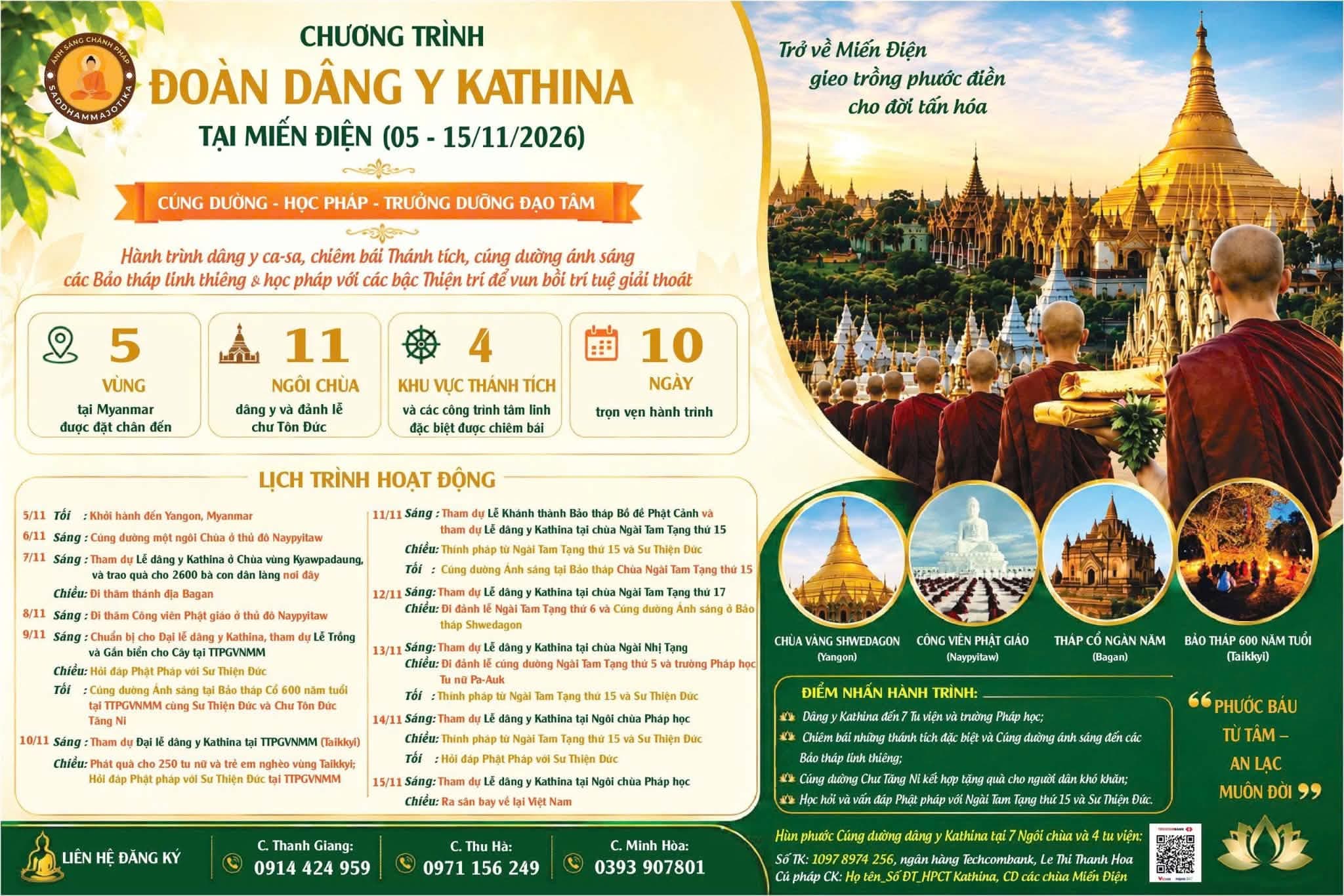 Chương trình dâng Y Kathina 7 ngôi tự viện